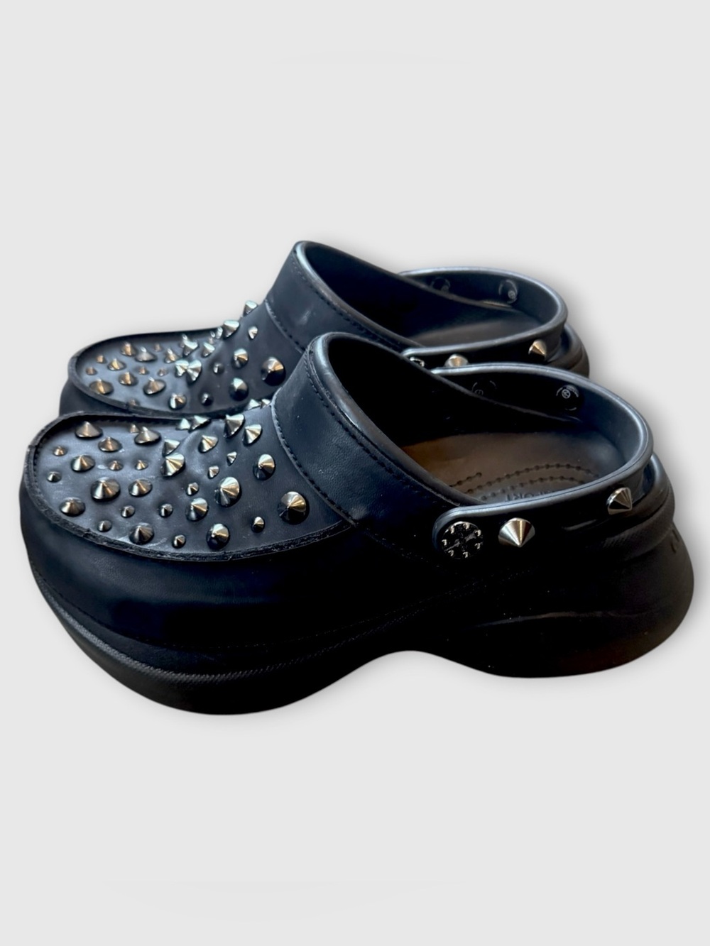 Crocs Classic Bae Clogs Black Studded Size 10